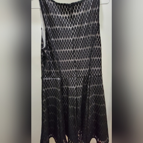 Lily Rose Black Lace Dress XL womens fit flare skater mini sleeveless tank lined - Picture 5 of 9